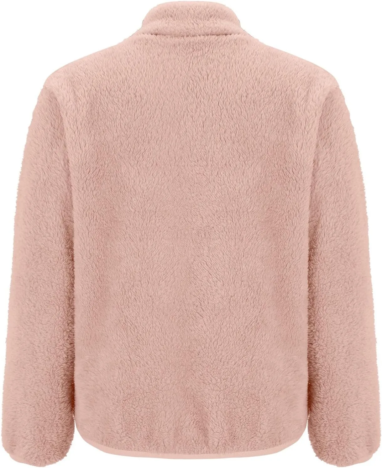 2024 Fashion Fuzzy Fleece Coat for Women Winter Warm Long Sleeve Oversized Jacket Zip Teddy Outwear with Pocket