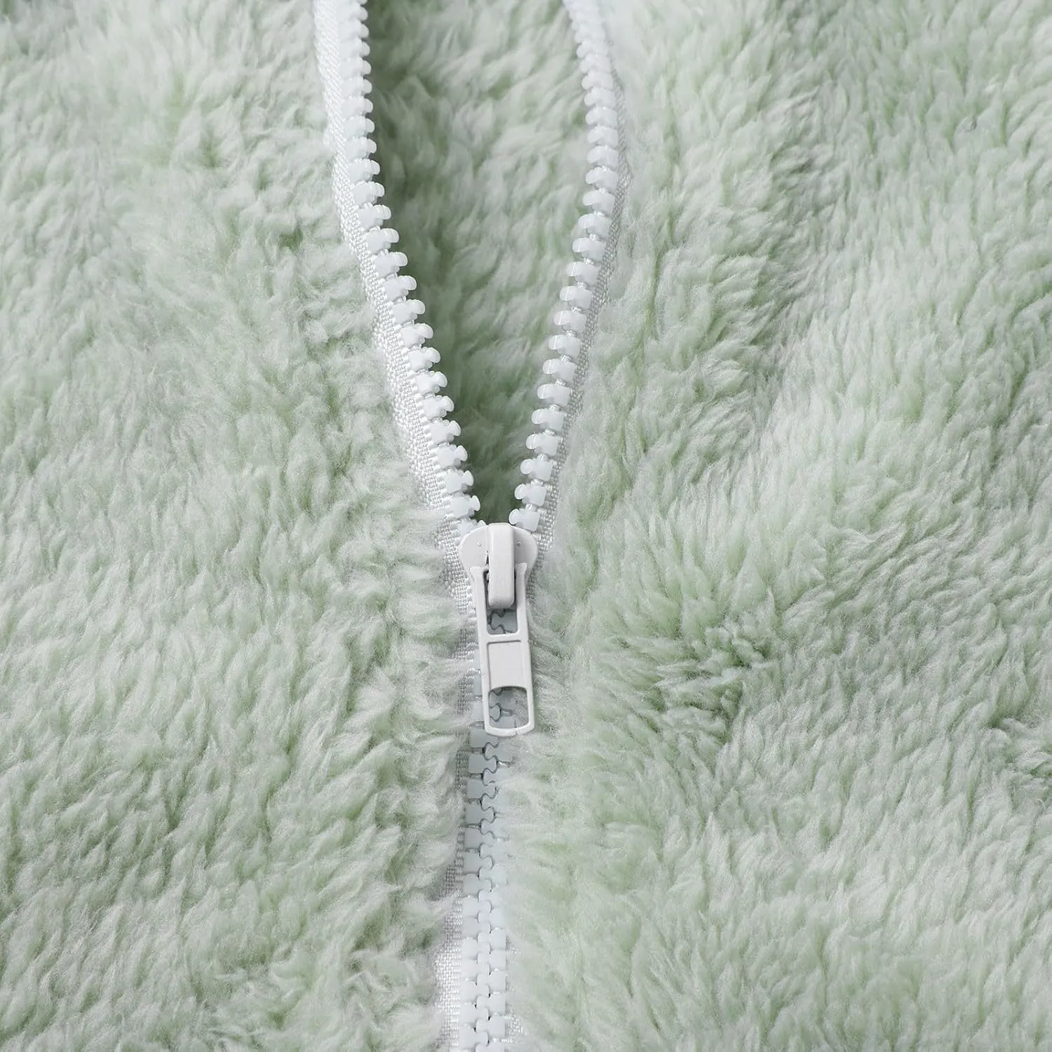 2024 Fashion Fuzzy Fleece Coat for Women Winter Warm Long Sleeve Oversized Jacket Zip Teddy Outwear with Pocket