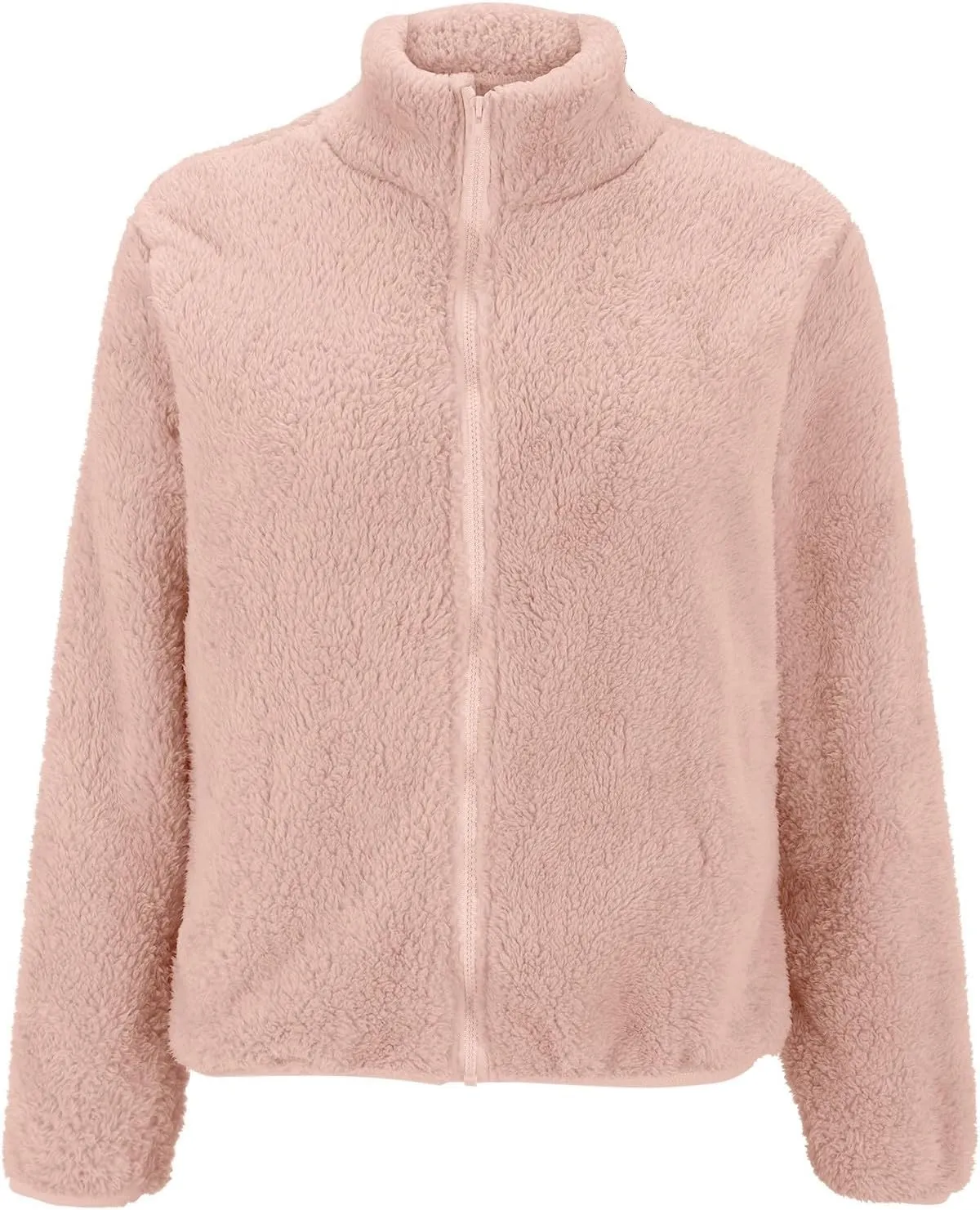 2024 Fashion Fuzzy Fleece Coat for Women Winter Warm Long Sleeve Oversized Jacket Zip Teddy Outwear with Pocket