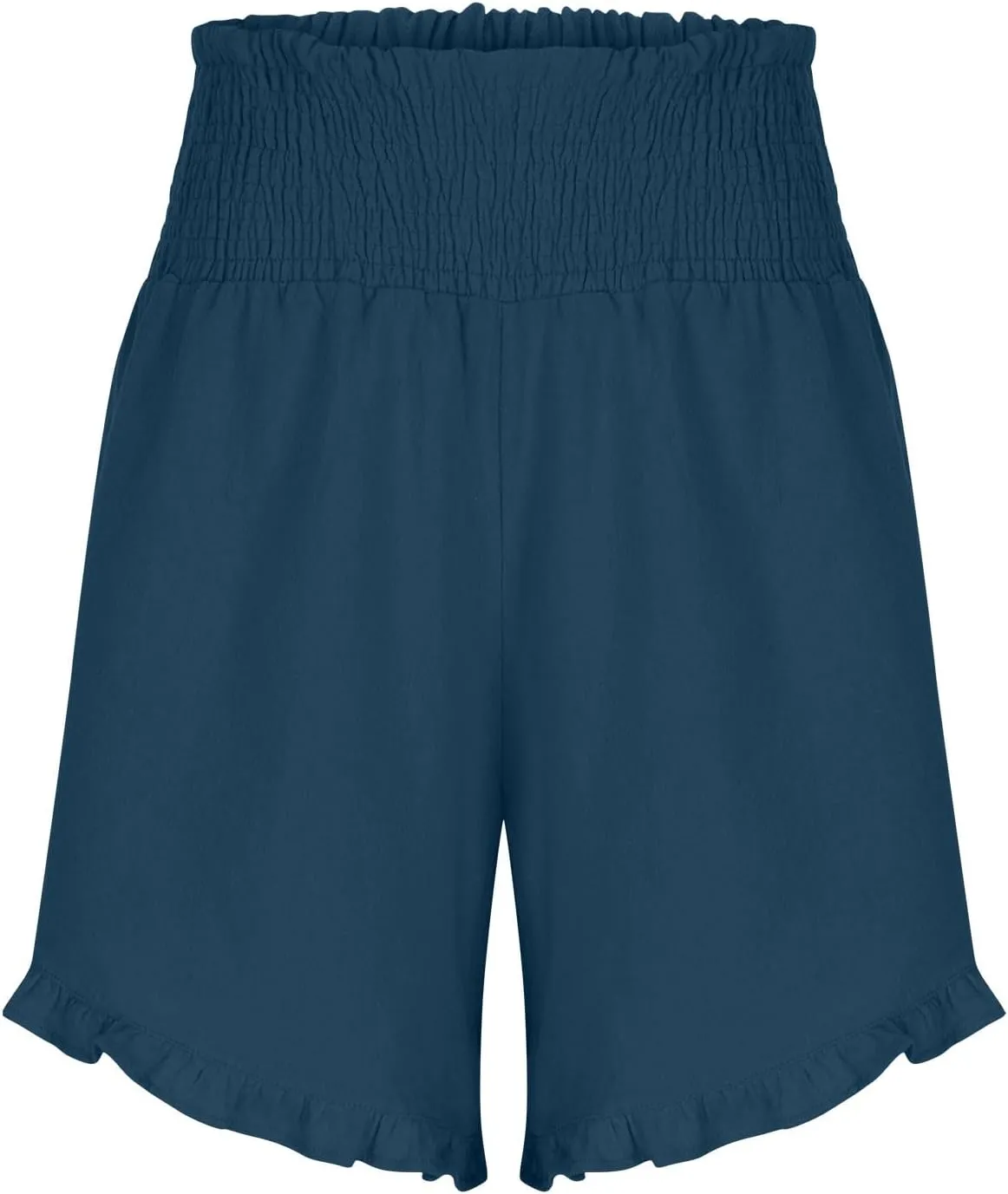 2024 Women's Tummy Control Yoga Shorts Summer Elastic Ruffled High Waist Running Pants Quick Dry Leisure Boho Shorts