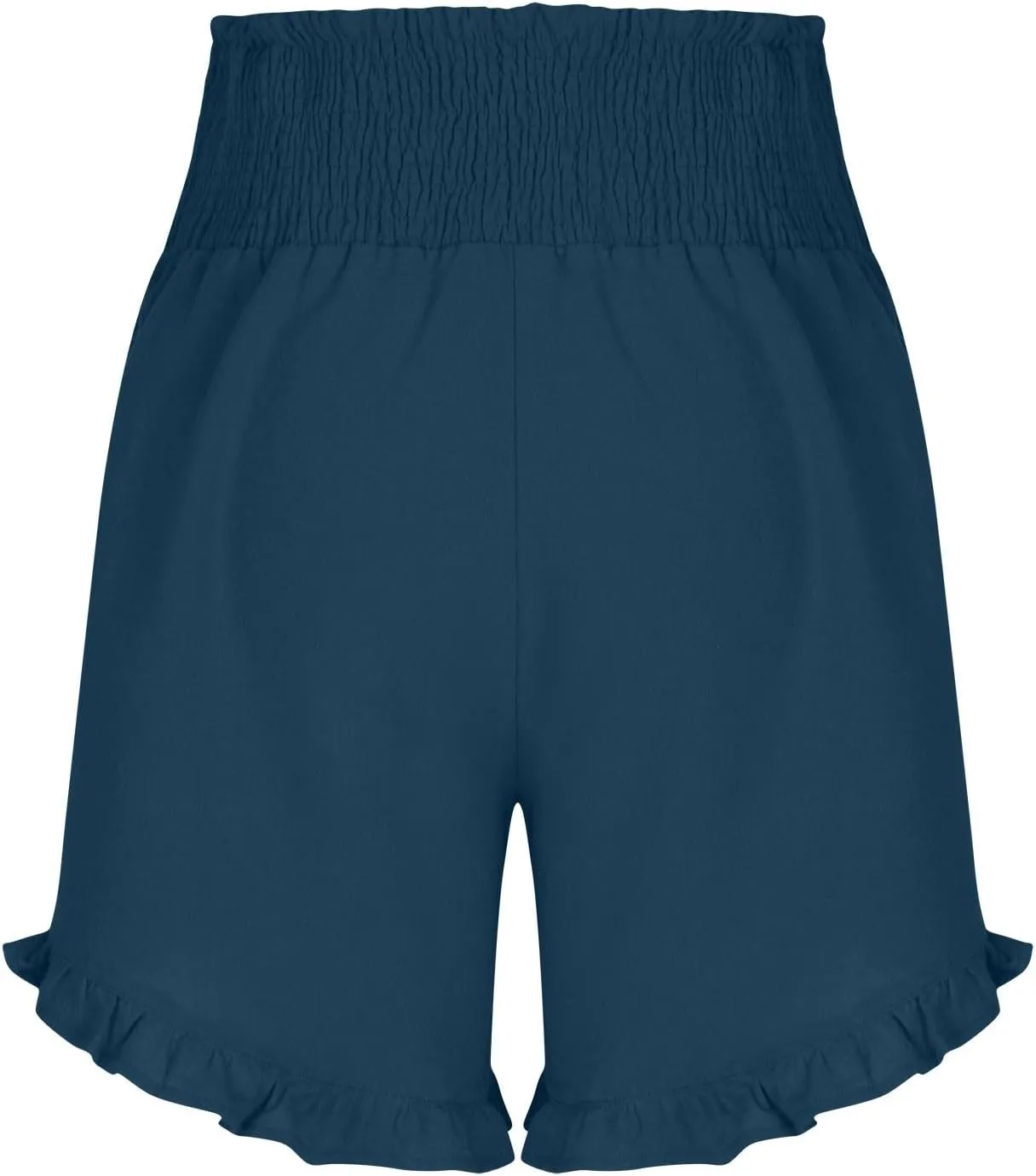 2024 Women's Tummy Control Yoga Shorts Summer Elastic Ruffled High Waist Running Pants Quick Dry Leisure Boho Shorts