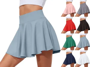 Athletic Skorts for Women Mini Tennis Skirt with Shorts Underneath High Waisted Golf Skirts Pickleball Outfits with Pockets