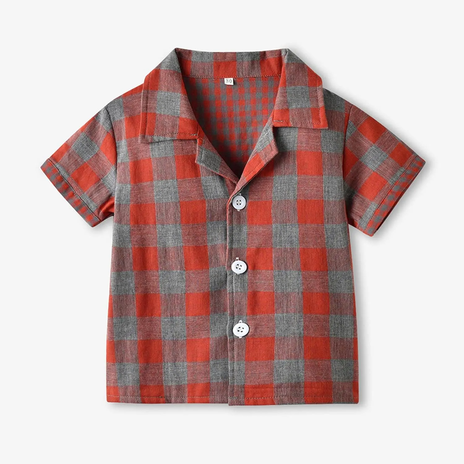 Baby Boys Button Down 𝐏ajamas Short Sleeve Cotton 𝐏a𝐣ama Sets Plaid 𝐏js Toddler Sl𝐞epwear Tops Shorts Loung𝐞wear