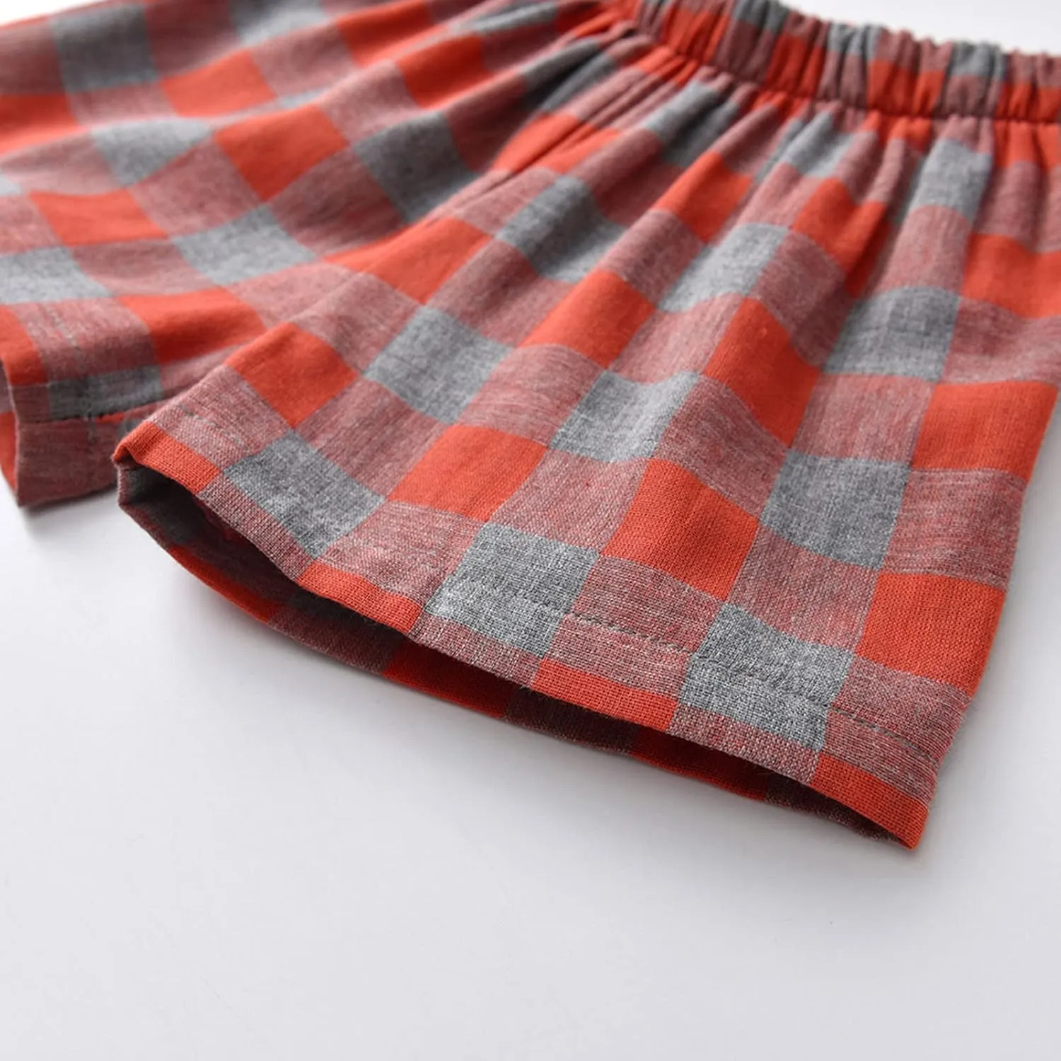 Baby Boys Button Down 𝐏ajamas Short Sleeve Cotton 𝐏a𝐣ama Sets Plaid 𝐏js Toddler Sl𝐞epwear Tops Shorts Loung𝐞wear