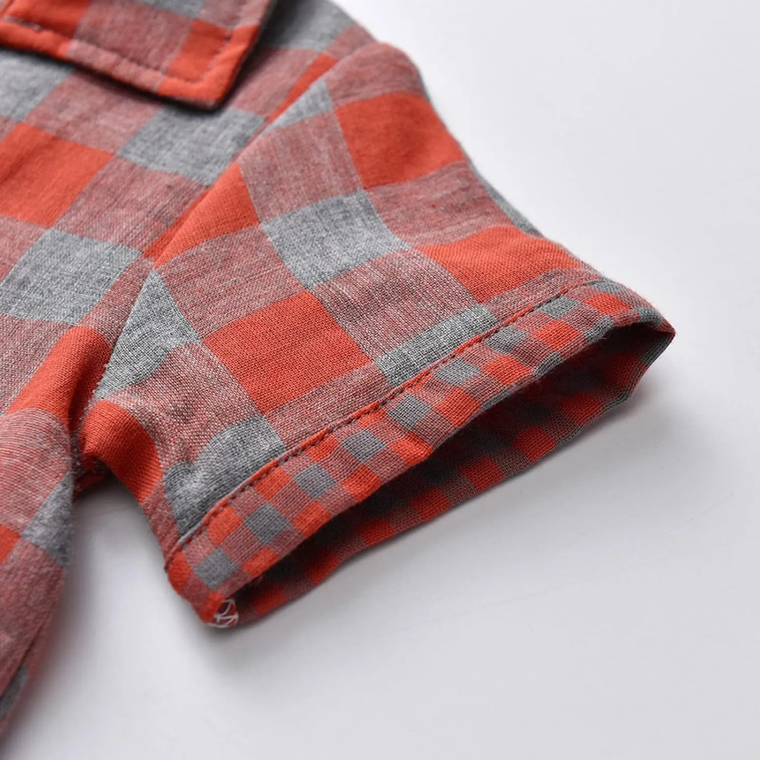 Baby Boys Button Down 𝐏ajamas Short Sleeve Cotton 𝐏a𝐣ama Sets Plaid 𝐏js Toddler Sl𝐞epwear Tops Shorts Loung𝐞wear