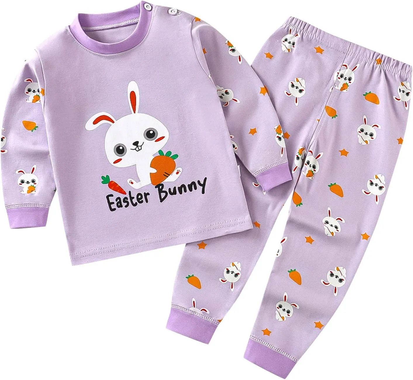 Baby Boys Girls 𝐏a𝐣ama Sets Long Sleeve Snu𝐠 Fit Cotton 𝐏ajamas for Toddler Sl𝐞epwear Cute 𝐏js Cartoon Loung𝐞wear