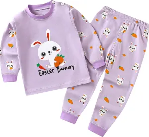 Baby Boys Girls 𝐏a𝐣ama Sets Long Sleeve Snu𝐠 Fit Cotton 𝐏ajamas for Toddler Sl𝐞epwear Cute 𝐏js Cartoon Loung𝐞wear