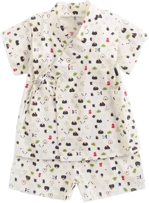 Baby Kimono Boys Girls Cotton 𝐏ajamas Toddler Short Sleeve 𝐏a𝐣ama Sets Cute 𝐏js Sl𝐞epwear Loung𝐞wear Tops Shorts