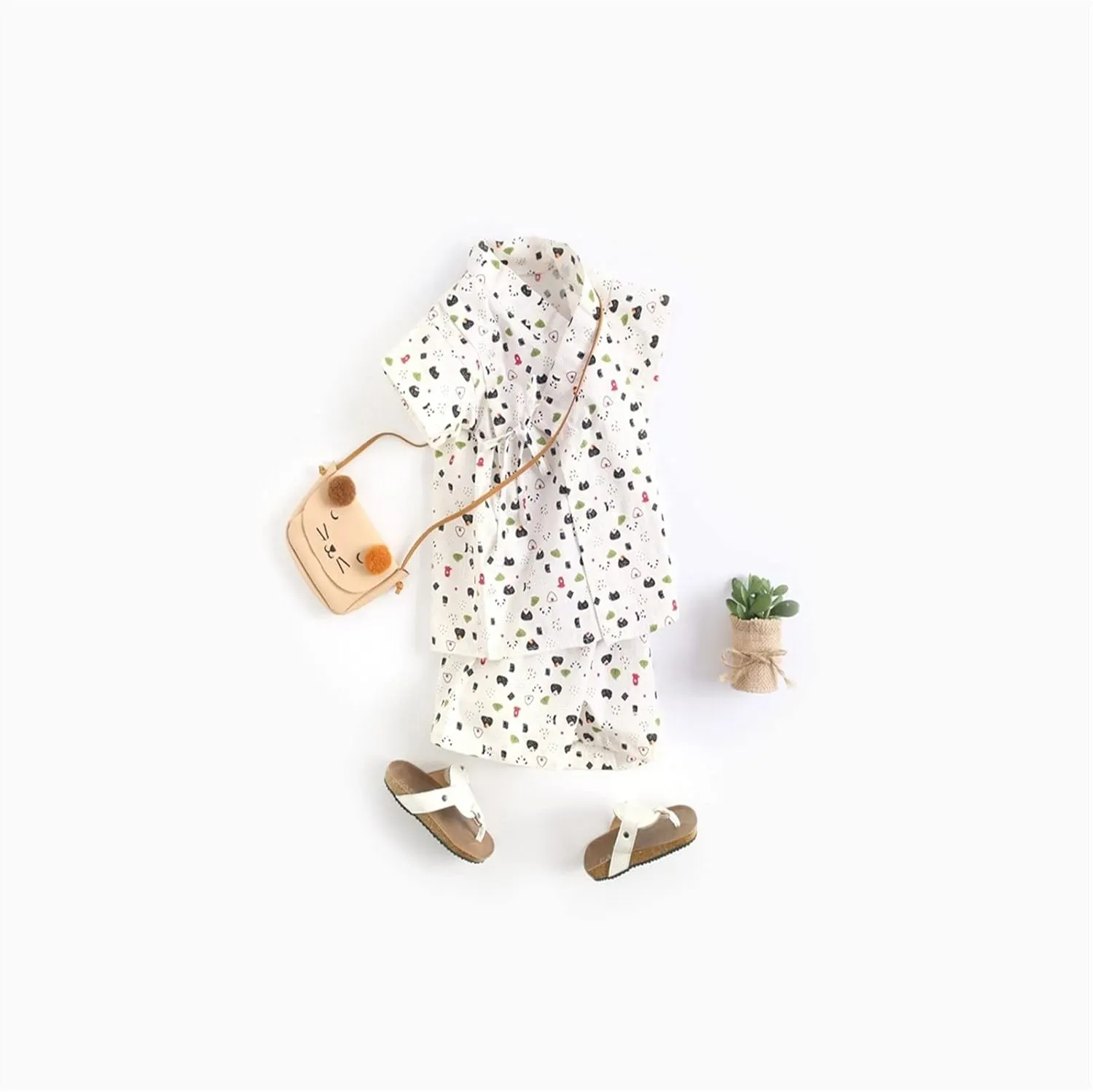 Baby Kimono Boys Girls Cotton 𝐏ajamas Toddler Short Sleeve 𝐏a𝐣ama Sets Cute 𝐏js Sl𝐞epwear Loung𝐞wear Tops Shorts
