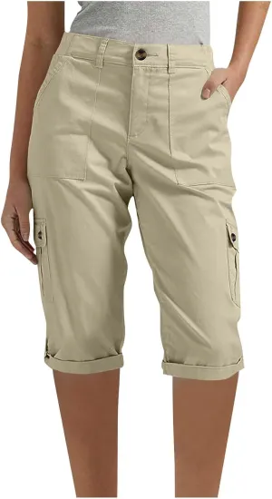 Bermuda Cargo Shorts for Women with 6 Pockets Knee Length Twill Half Casual Dressy Shorts Pants Bottoms