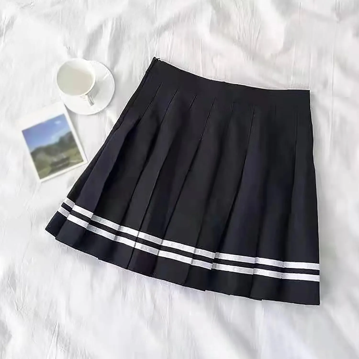 Casual Skirts for Women High Waist Trendy Pleated Y2K A-Line Uniform Cheer Mini Skirts for Girls Summer Streetwear