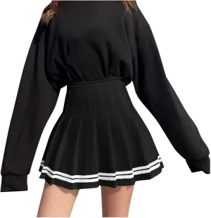 Casual Skirts for Women High Waist Trendy Pleated Y2K A-Line Uniform Cheer Mini Skirts for Girls Summer Streetwear