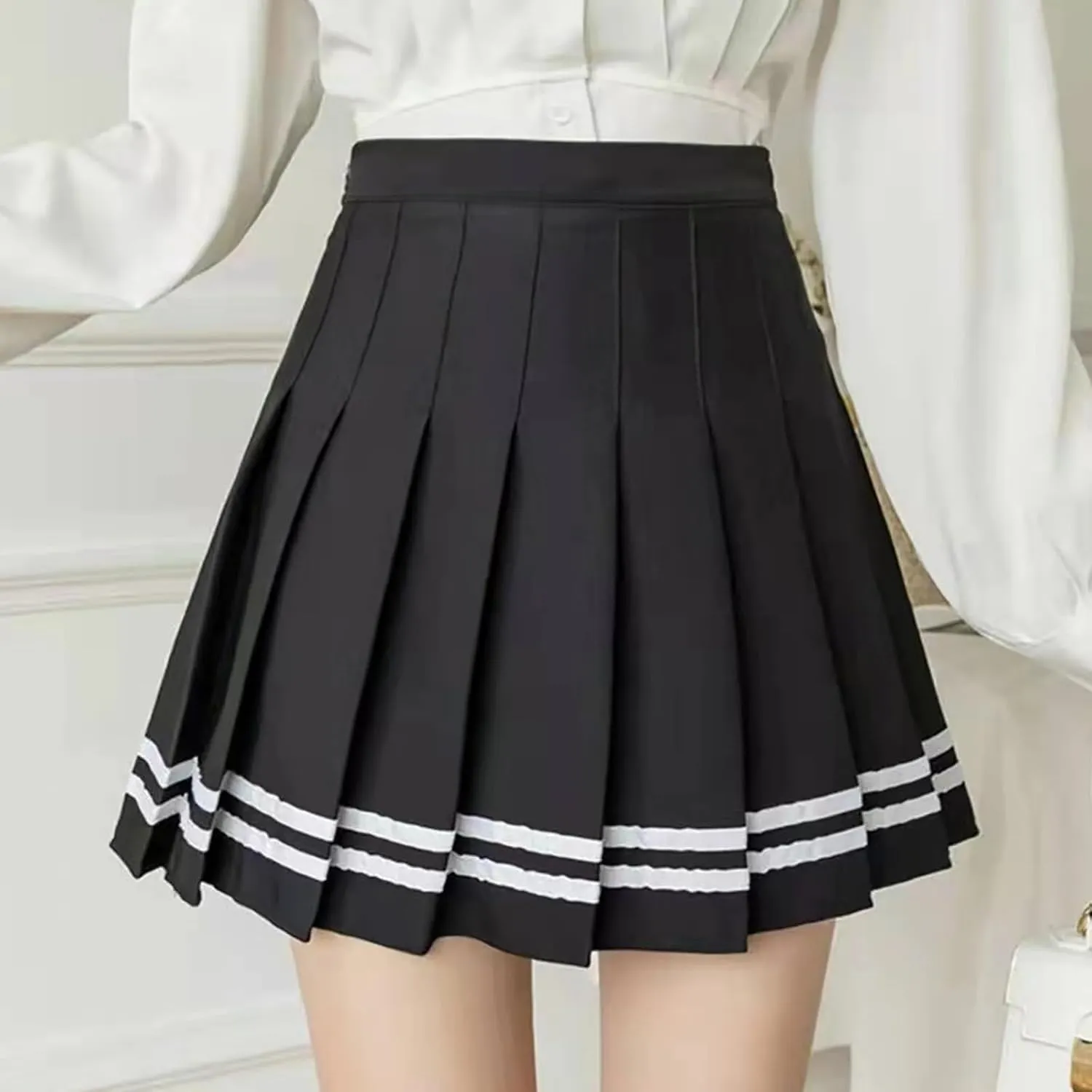 Casual Skirts for Women High Waist Trendy Pleated Y2K A-Line Uniform Cheer Mini Skirts for Girls Summer Streetwear