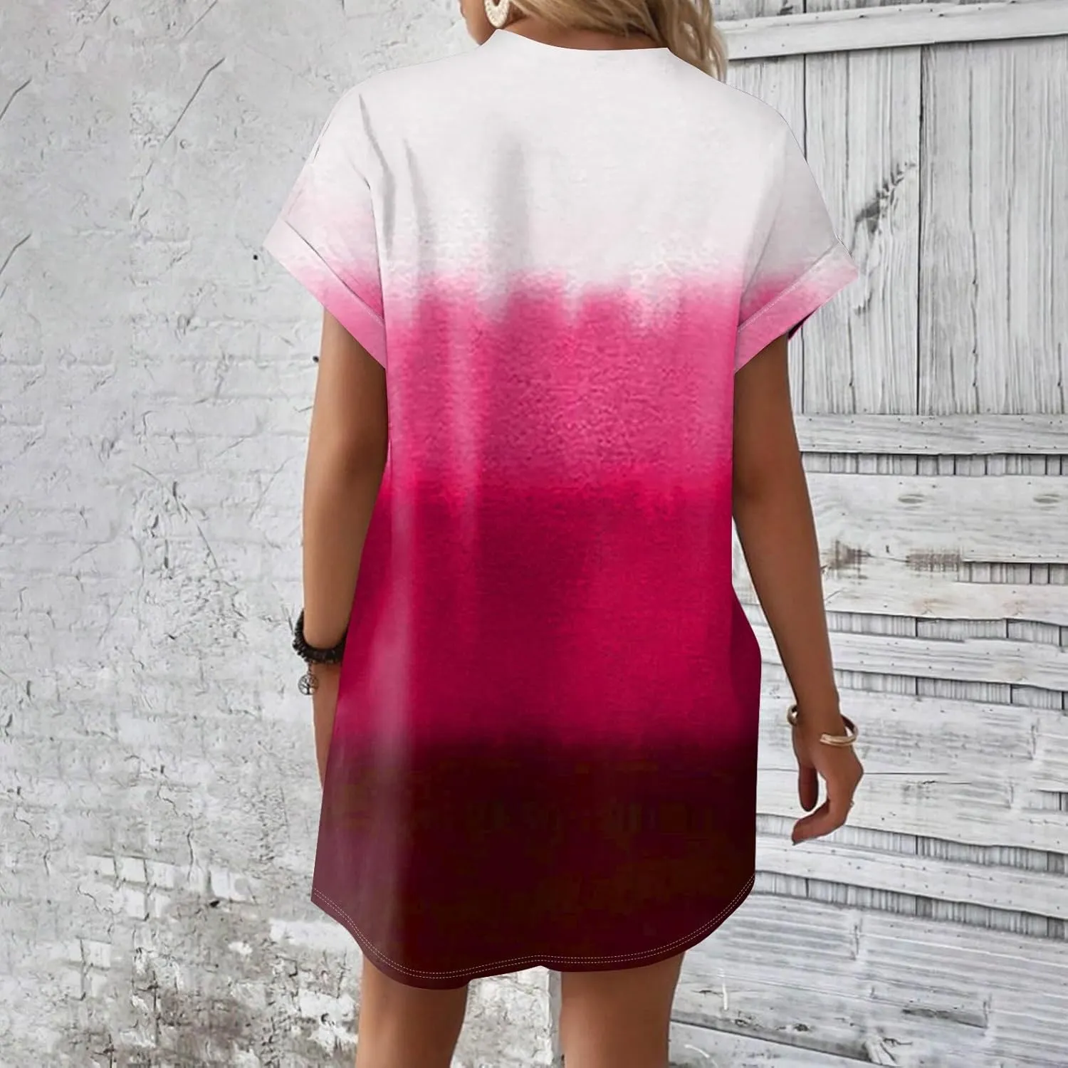 DPKLAD Womens Casual Summer T Shirt Dress Loose Short Sleeve Tunic Dress with Pocket for Women
