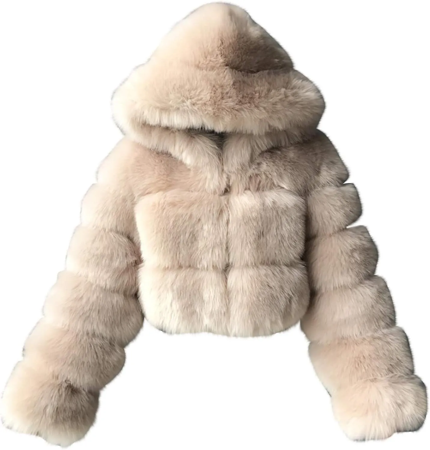 Faux Fur Coats for Women Winter Zip Up Cropped Faux Fur Jackets Ladies Sexy Fluffy Warm Fuzzy Teddy Jacket