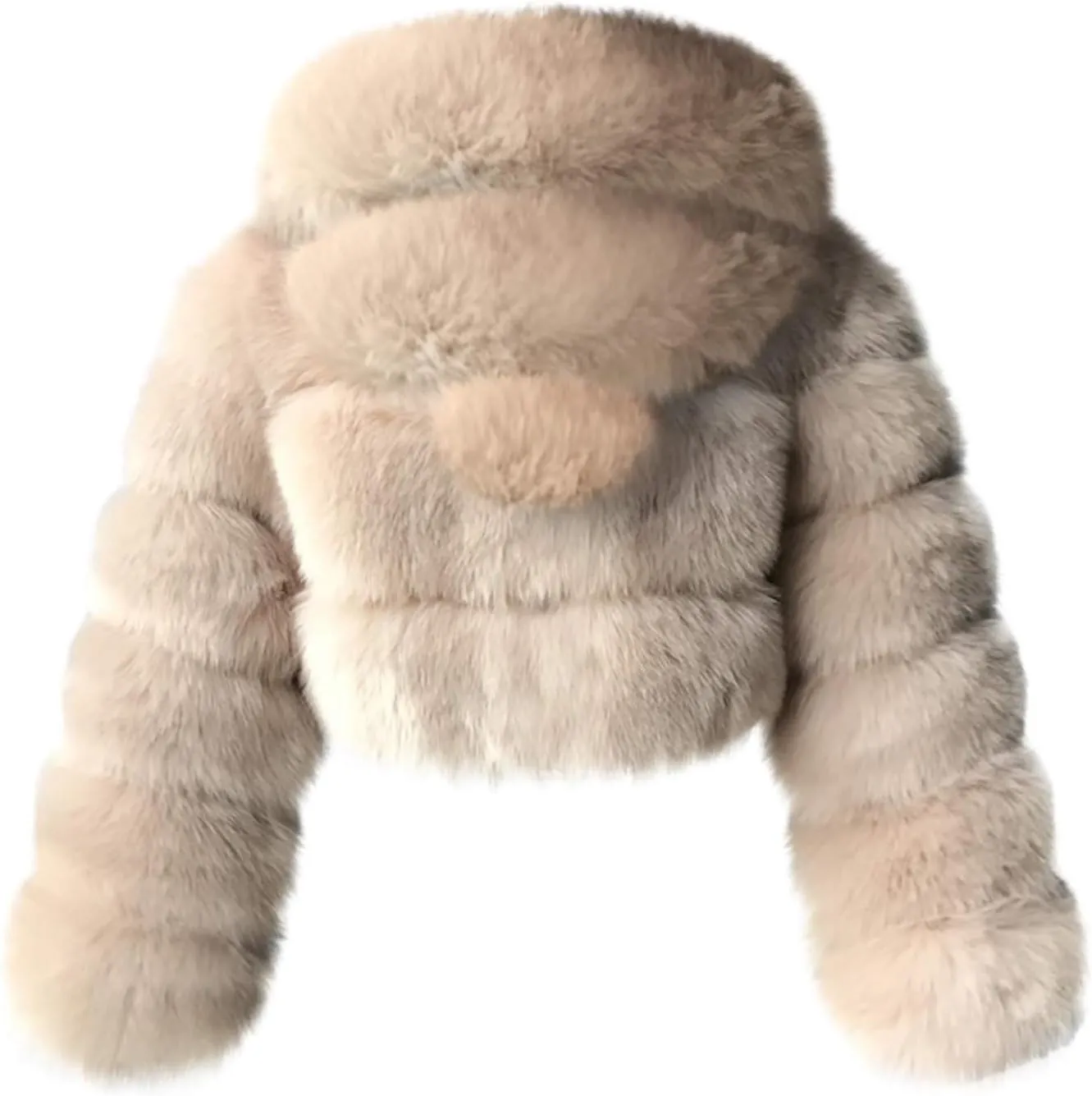 Faux Fur Coats for Women Winter Zip Up Cropped Faux Fur Jackets Ladies Sexy Fluffy Warm Fuzzy Teddy Jacket