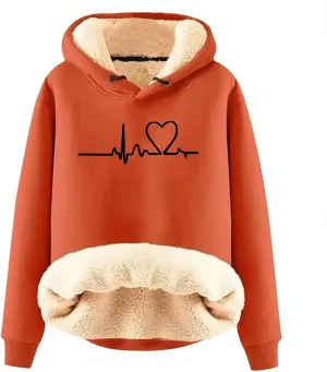 Fleece Hoodies for Women Pullover Trendy Winter Warm Sherpa Lined Pullover Hooded Fuzzy Sweatshirts Clothes