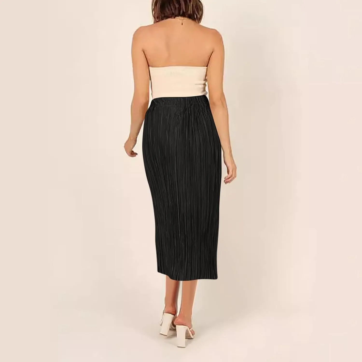 for Women Maxi Long Midi Knee Length Loose Fit High Cut Slit Basic Skorts Women 2025 Trendy