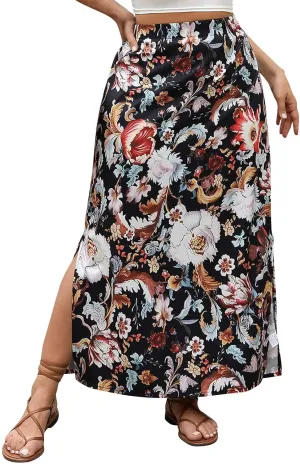 for Women Maxi Long Midi Knee Length Loose Fit High Cut Slit Basic Skorts Women 2025 Trendy