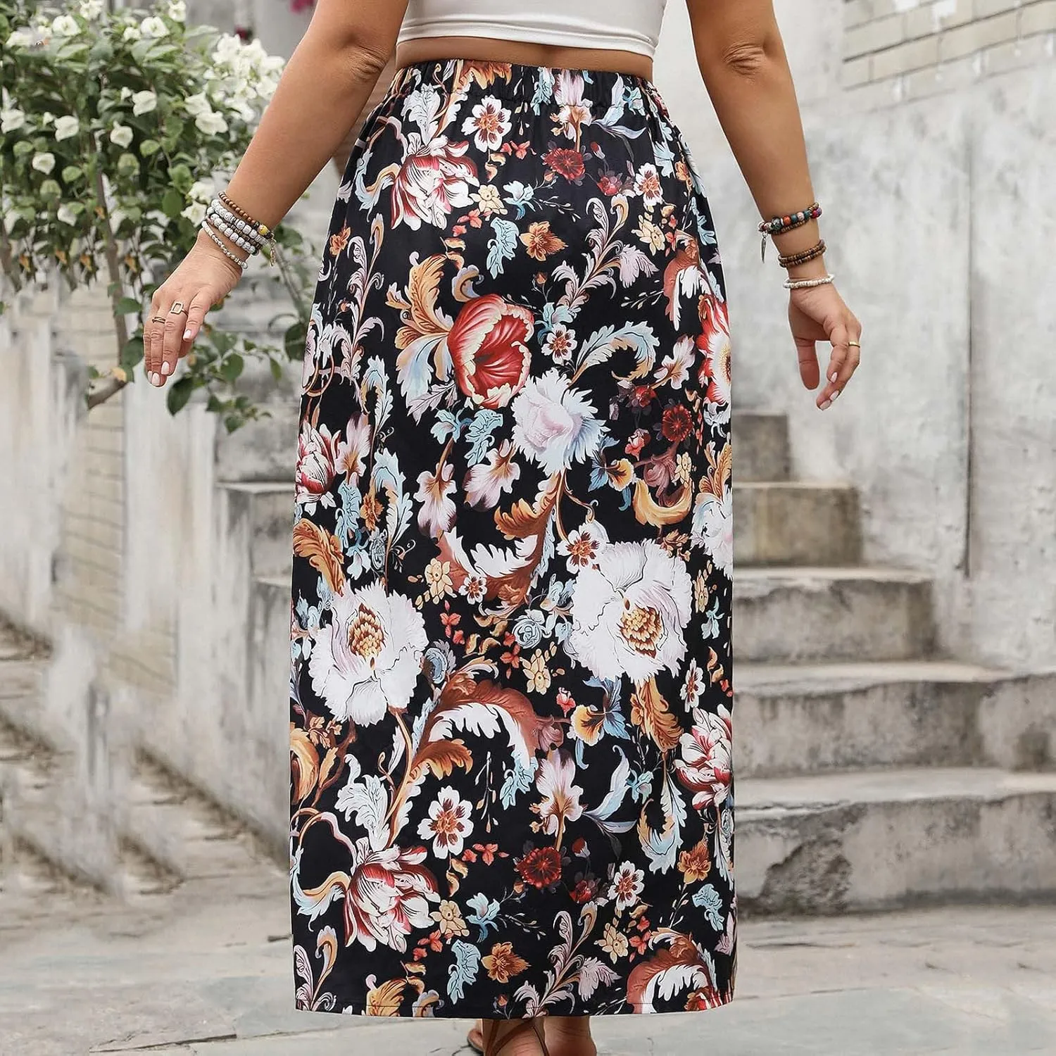 for Women Maxi Long Midi Knee Length Loose Fit High Cut Slit Basic Skorts Women 2025 Trendy