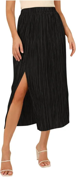 for Women Maxi Long Midi Knee Length Loose Fit High Cut Slit Basic Skorts Women 2025 Trendy