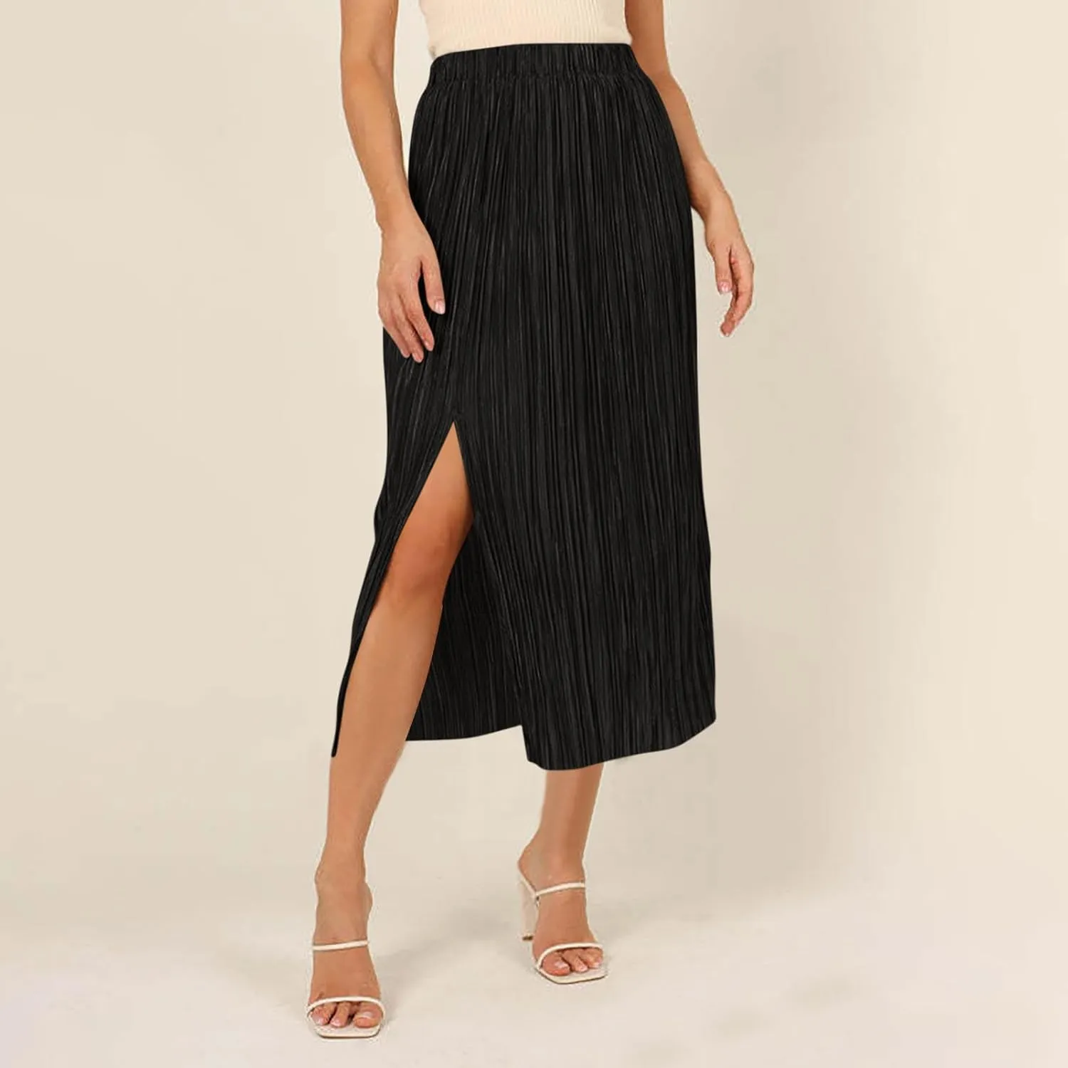 for Women Maxi Long Midi Knee Length Loose Fit High Cut Slit Basic Skorts Women 2025 Trendy