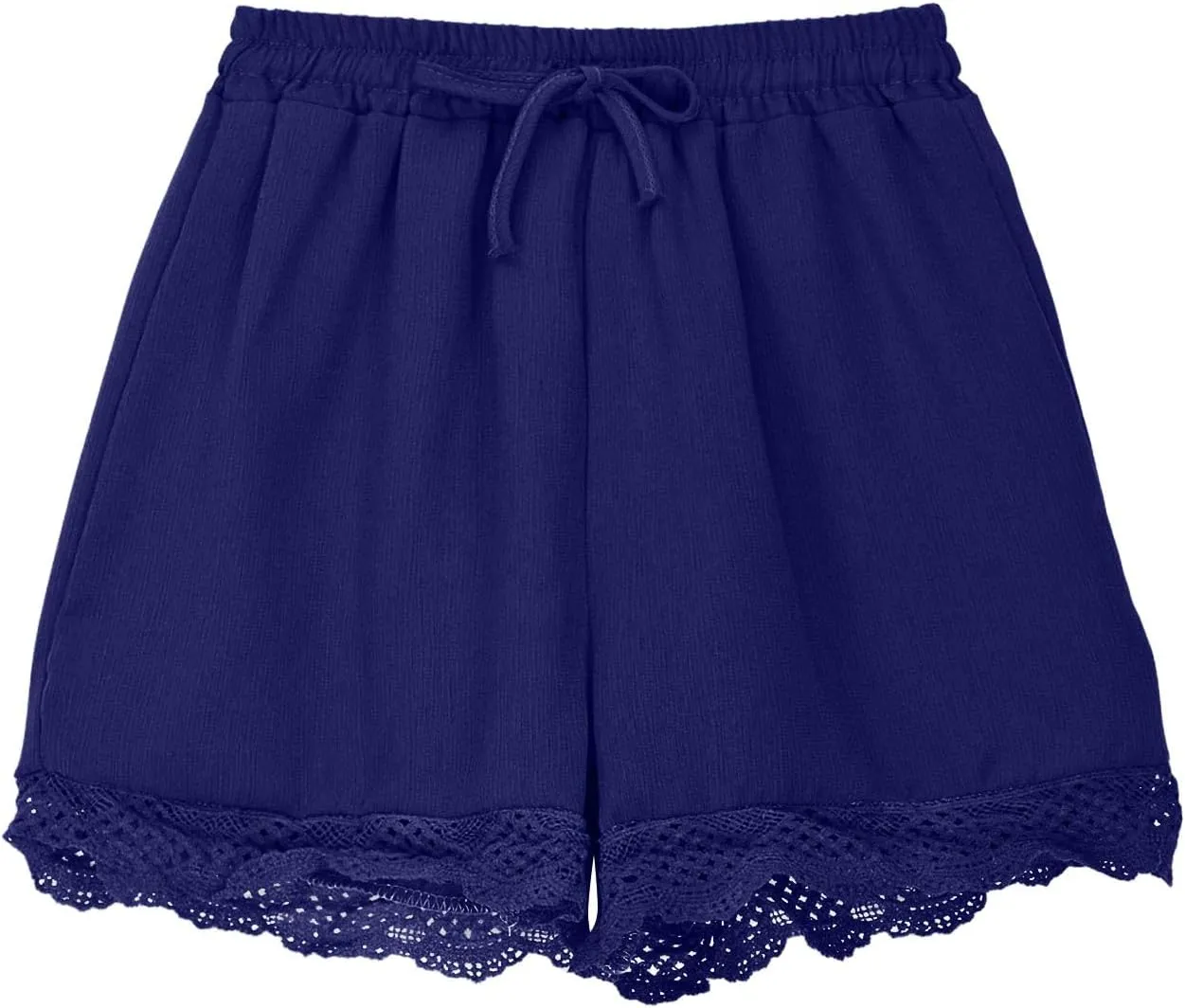 Girls Cotton Linen Shorts Cute Lace Trim Comfy Summer Elastic High Waist Yoga Dance Shorts for Kids 4-14 Years