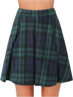 Gothic Plaid Mini Skirts for Women Girls High Wasited Pleated Skirt Sexy Skater Skirts for School Cheerleader Club Party