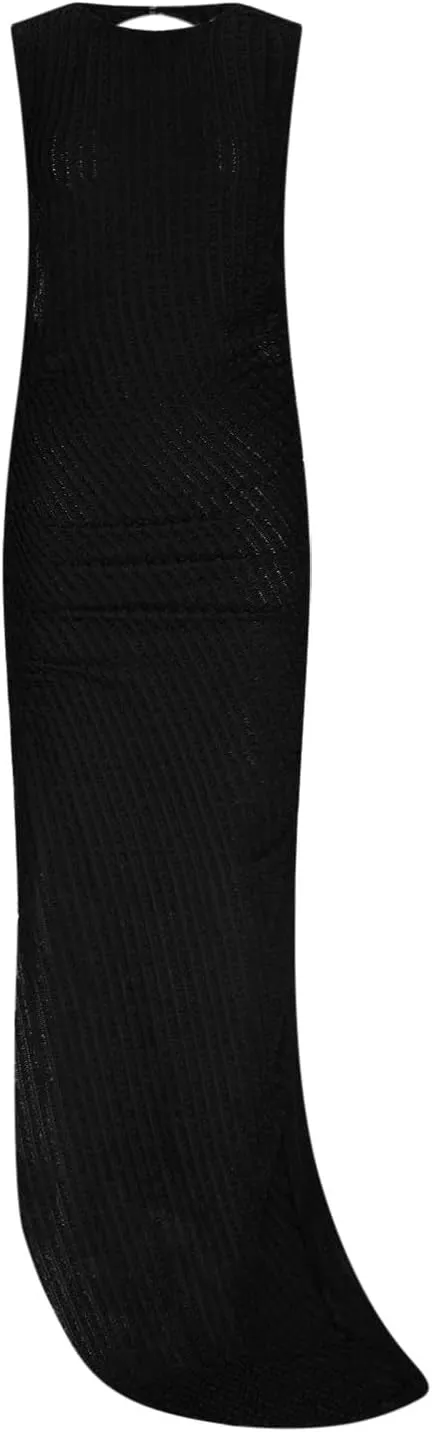 HGps8w Women's Elegant Open Back Bodycon Maxi Dresses - Trendy Casual Ruched Sleeveless Irregular Hem Wedding Guests Dress