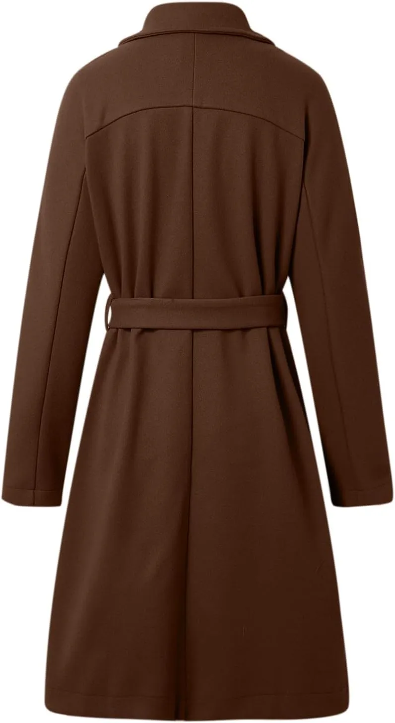 Jackets for Women Long Sleeve Double-Breasted Solid Color Lapel Jacket Open Front Oversized Loose Fit Blazer Coats