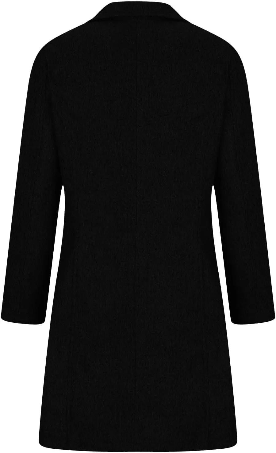 jsaierl Women's Warm Single Breasted Peacoat Mid Long Trench Coat Fall Winter Fashion Elegant Jackets Overcoat Windbreaker