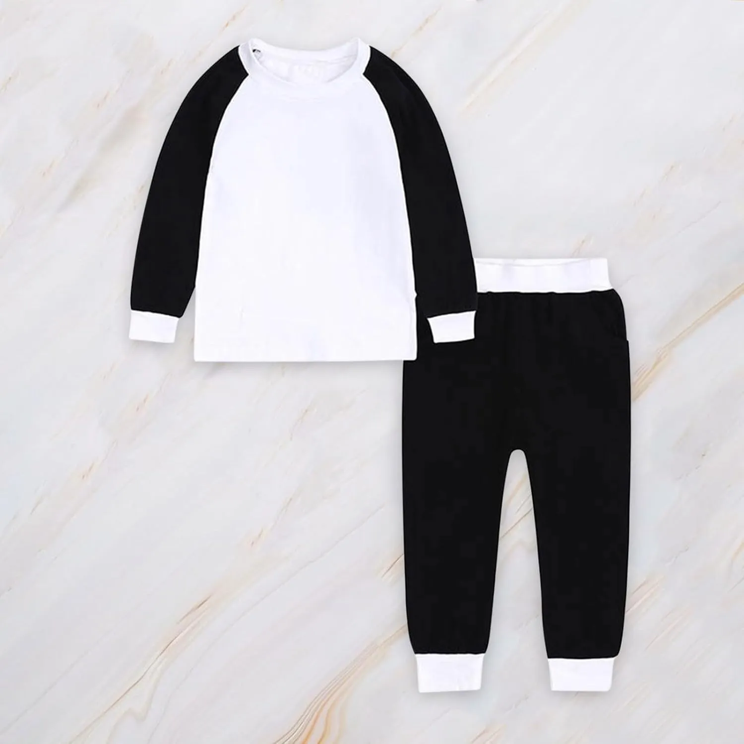 Kids 𝐏ajamas Boys Girls Long Sleeve Snu𝐠 Fit Cotton 𝐏a𝐣ama Sets Color Block Sl𝐞epwear 𝐏js Loung𝐞wear Tops Pants