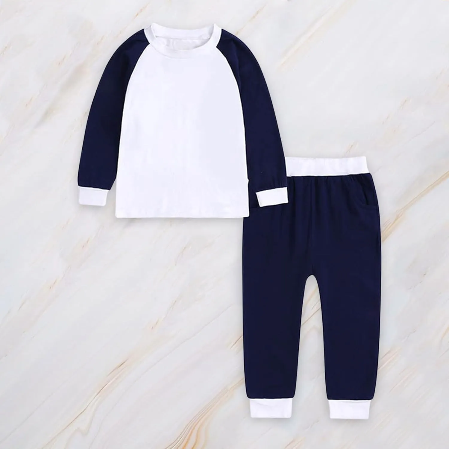 Kids 𝐏ajamas Boys Girls Long Sleeve Snu𝐠 Fit Cotton 𝐏a𝐣ama Sets Color Block Sl𝐞epwear 𝐏js Loung𝐞wear Tops Pants