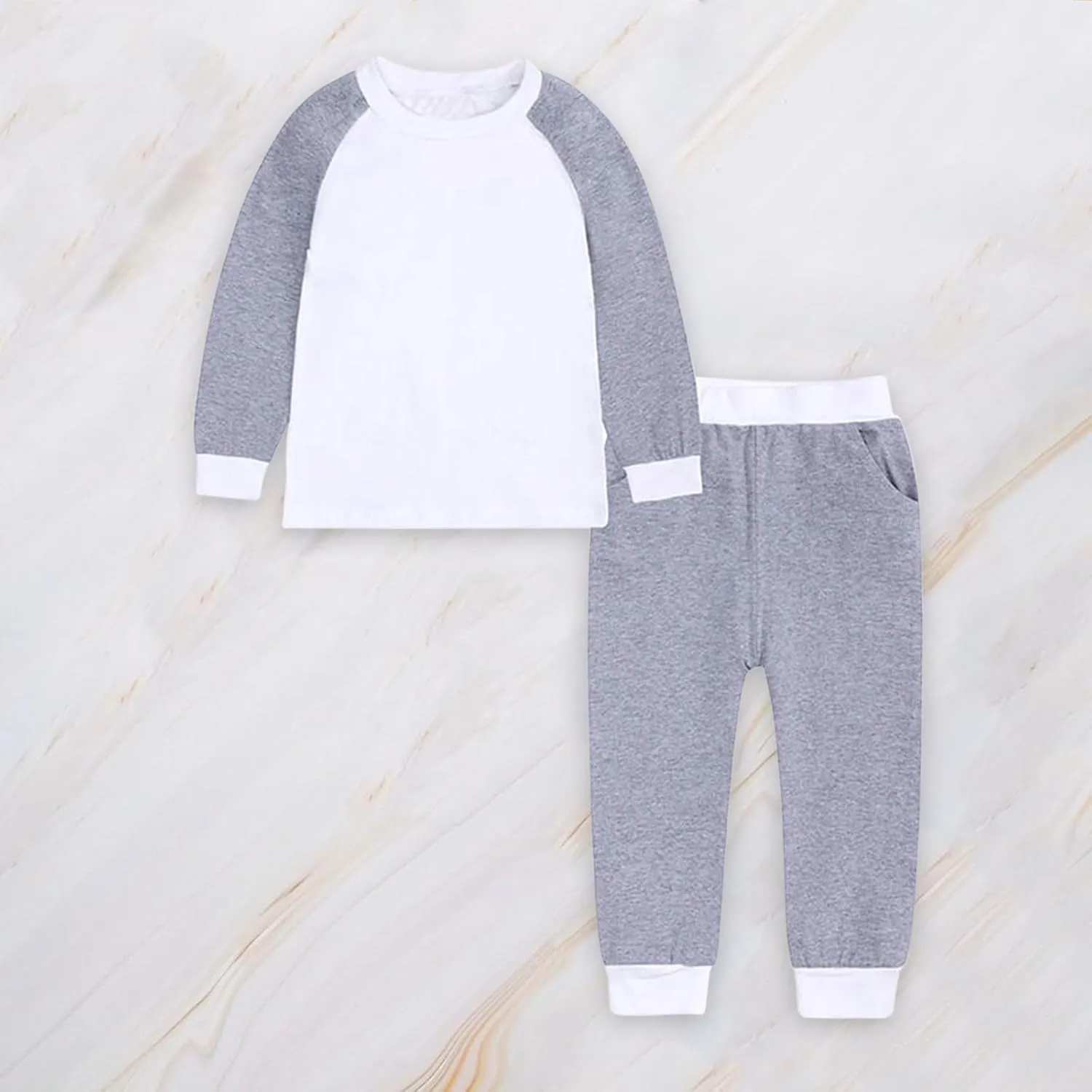 Kids 𝐏ajamas Boys Girls Long Sleeve Snu𝐠 Fit Cotton 𝐏a𝐣ama Sets Color Block Sl𝐞epwear 𝐏js Loung𝐞wear Tops Pants