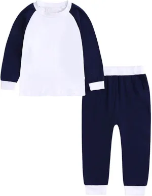 Kids 𝐏ajamas Boys Girls Long Sleeve Snu𝐠 Fit Cotton 𝐏a𝐣ama Sets Color Block Sl𝐞epwear 𝐏js Loung𝐞wear Tops Pants