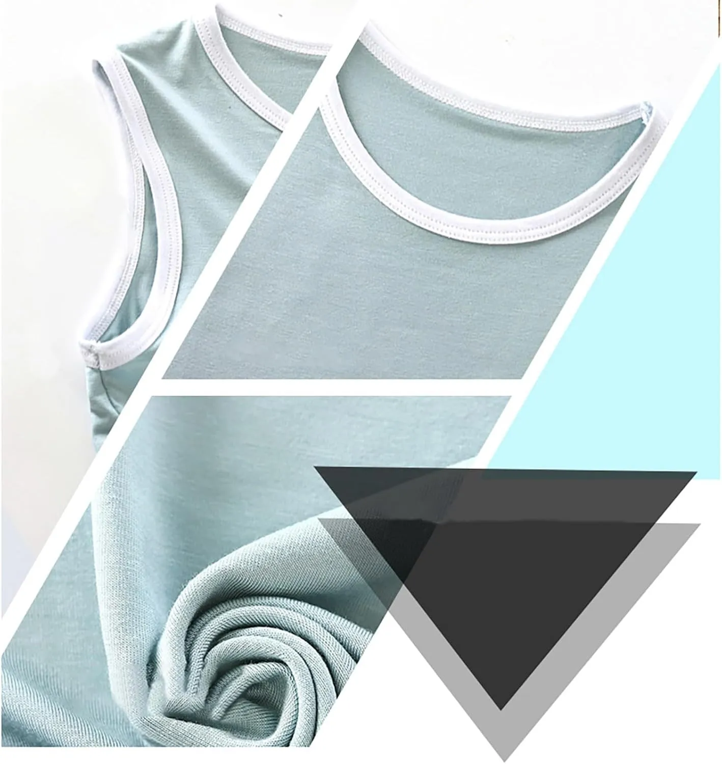 Kids Undershirts Shorts 𝐏ajamas Sets Solid Tank Top Soft Short Pants 𝗟ounge Clothes Outfit Toddler Boys Sl𝐞epwear