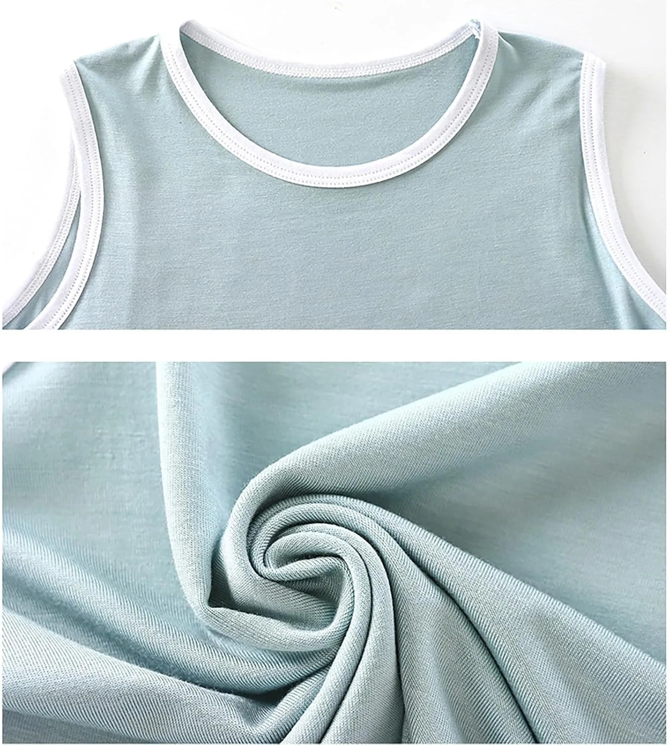 Kids Undershirts Shorts 𝐏ajamas Sets Solid Tank Top Soft Short Pants 𝗟ounge Clothes Outfit Toddler Boys Sl𝐞epwear
