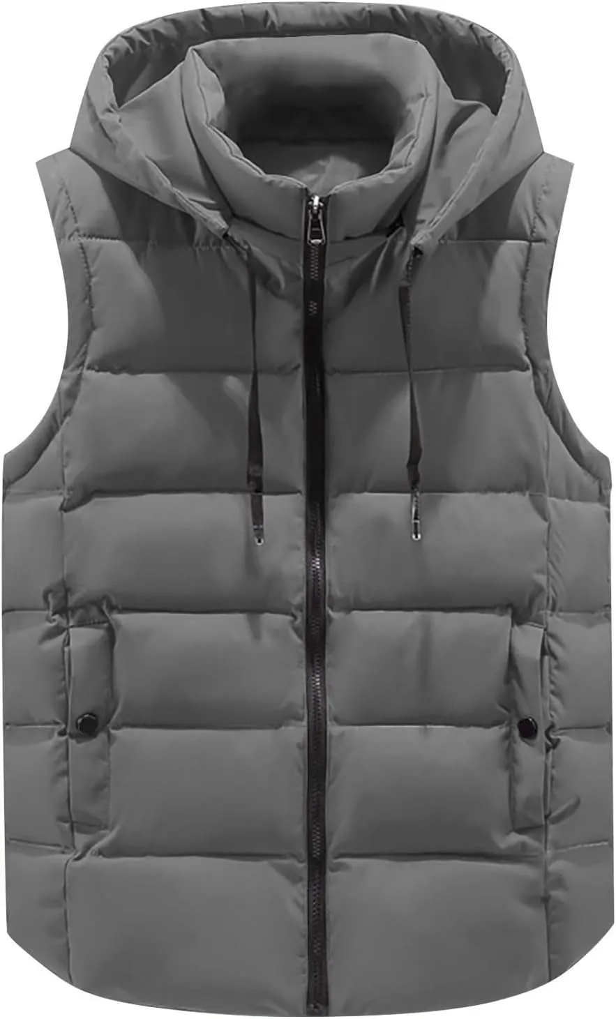 LCMTWX Black Puffer Vest Vest European and American Cotton Jackets Color Stand-up Collar Zipper Plus Size Winter Warm Black