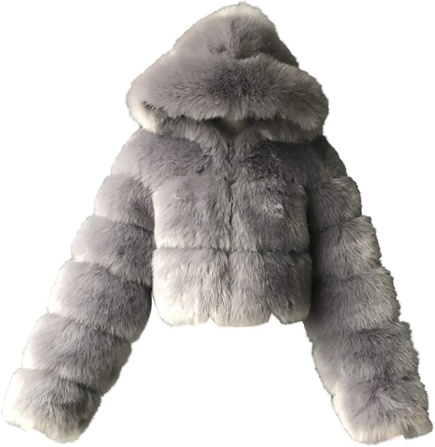 LCMTWX Fleece Cropped Jacket Faux Fur Women Long Jacket Faux Sleeve Short Warm Women's Warm Outerwear Fall Winter Fuzzy