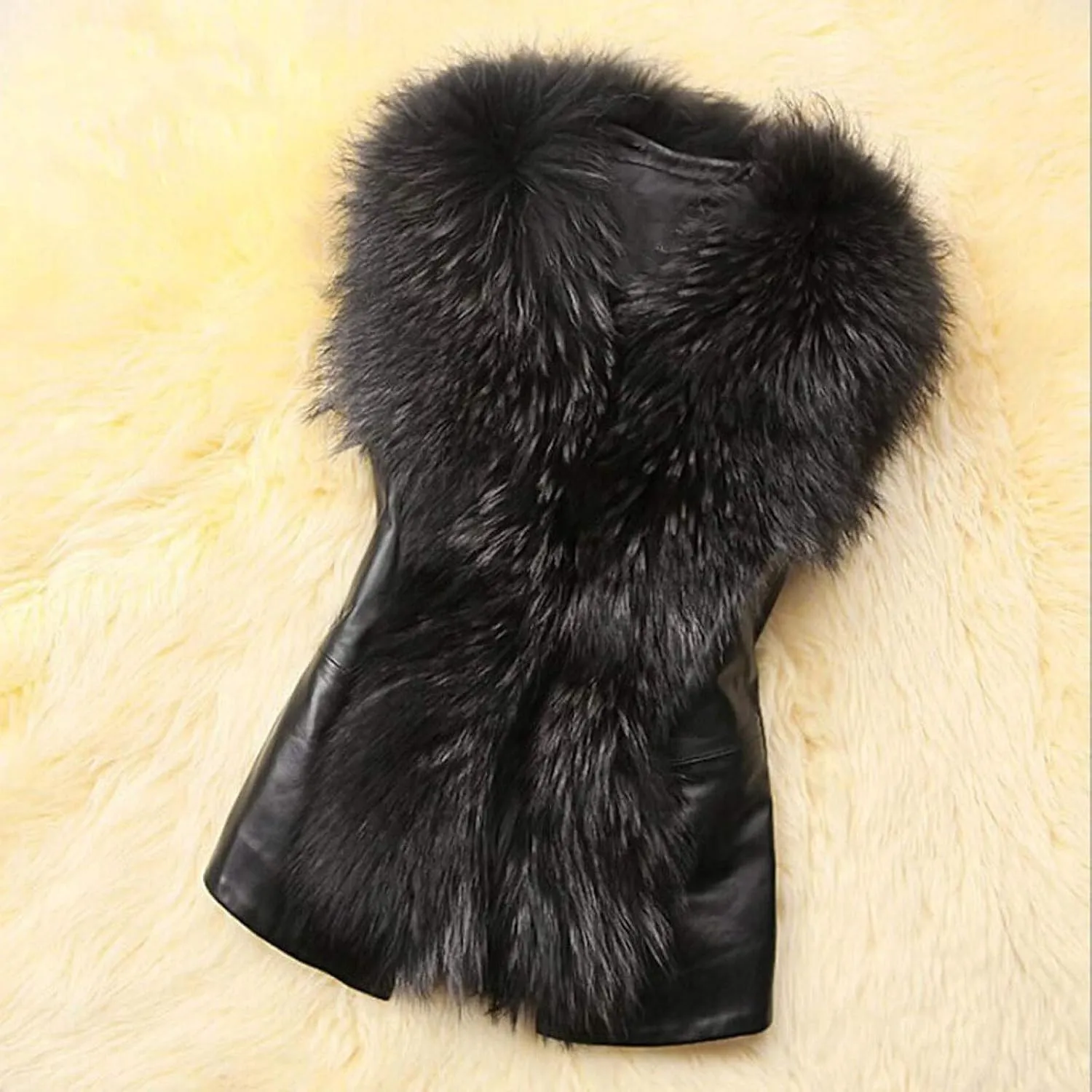 LCMTWX Fur Coats For Women Faux Women Blends Outwear Vest Coat Jacket Winter Women's Coat Fur Jackets For Women Pink Fur