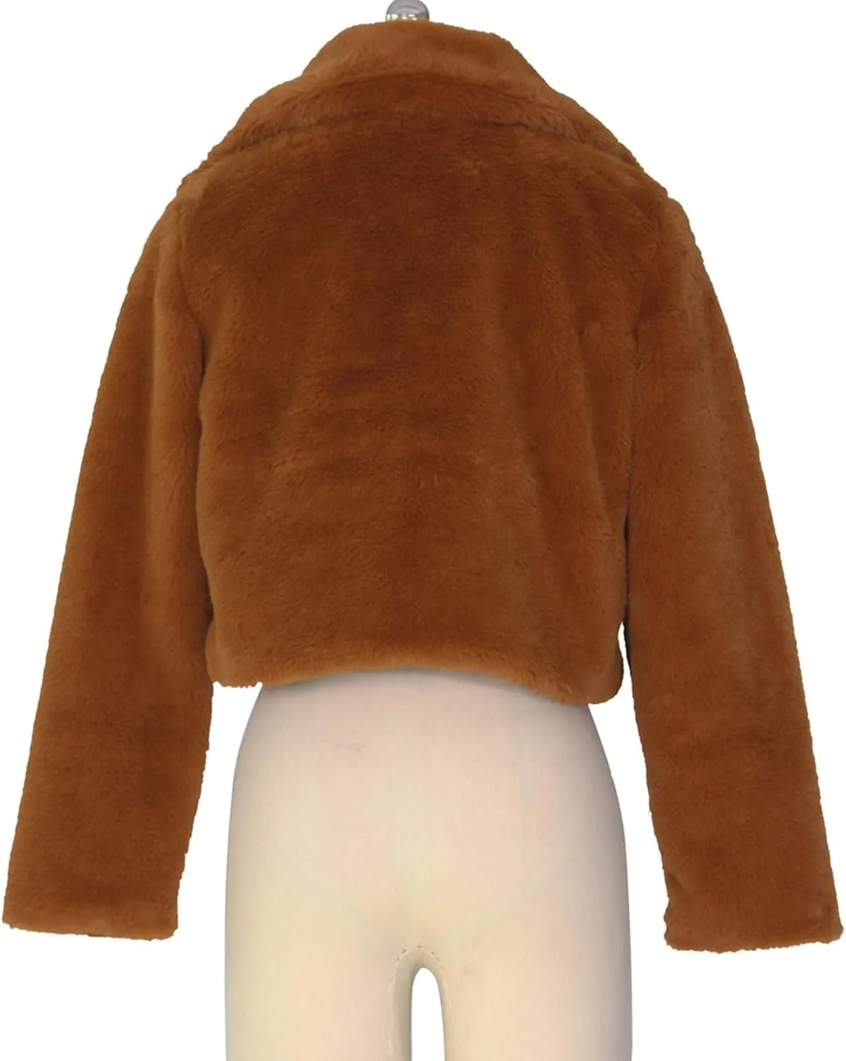 LCMTWX Womens Winter Outerwear Faux Fur Long Jacket Faux Sleeve Short Warm Women's Coat Long Sleeve Pockets Shaggy Purple