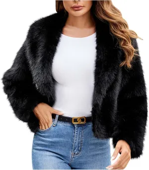 Leopard Print Jacket for Women Winter Faux Fur Coat Zip Up Fuzzy Jacket Fleece Hoodie Coat Plus Size Warm Coat