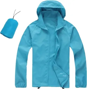 Lightweight Zip Up Raincoats for Men Waterproof Outdoor Thin Hooded Jackets Long Sleeve Solid Quick Drying Active Hoodies Mens Jackets Casual,Bu2,XL