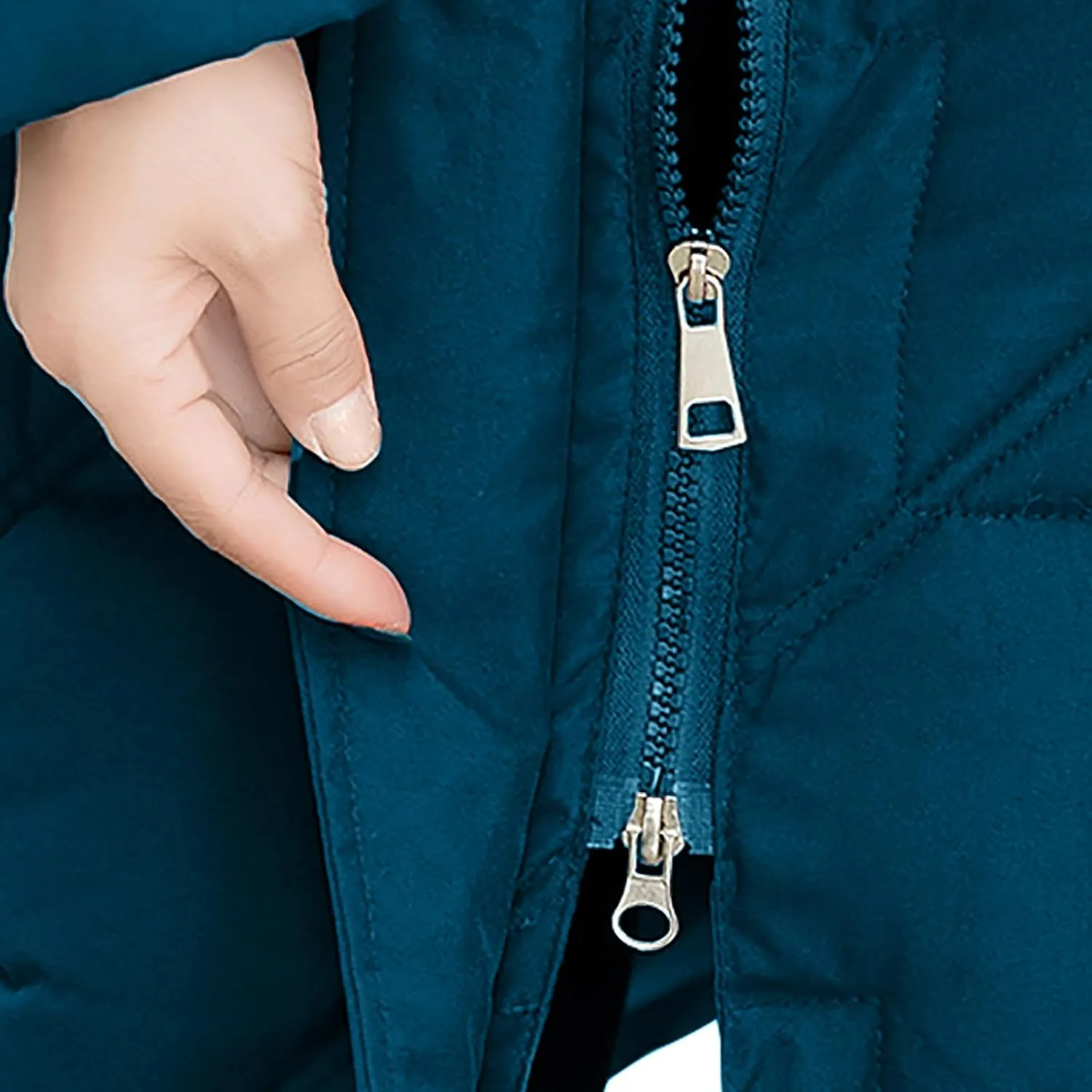 Long Down Jacket for Women Winter Hooded Zip Up Cotton Long Puffer Coat Thick Warm Trendy Parka Outerwear 2024
