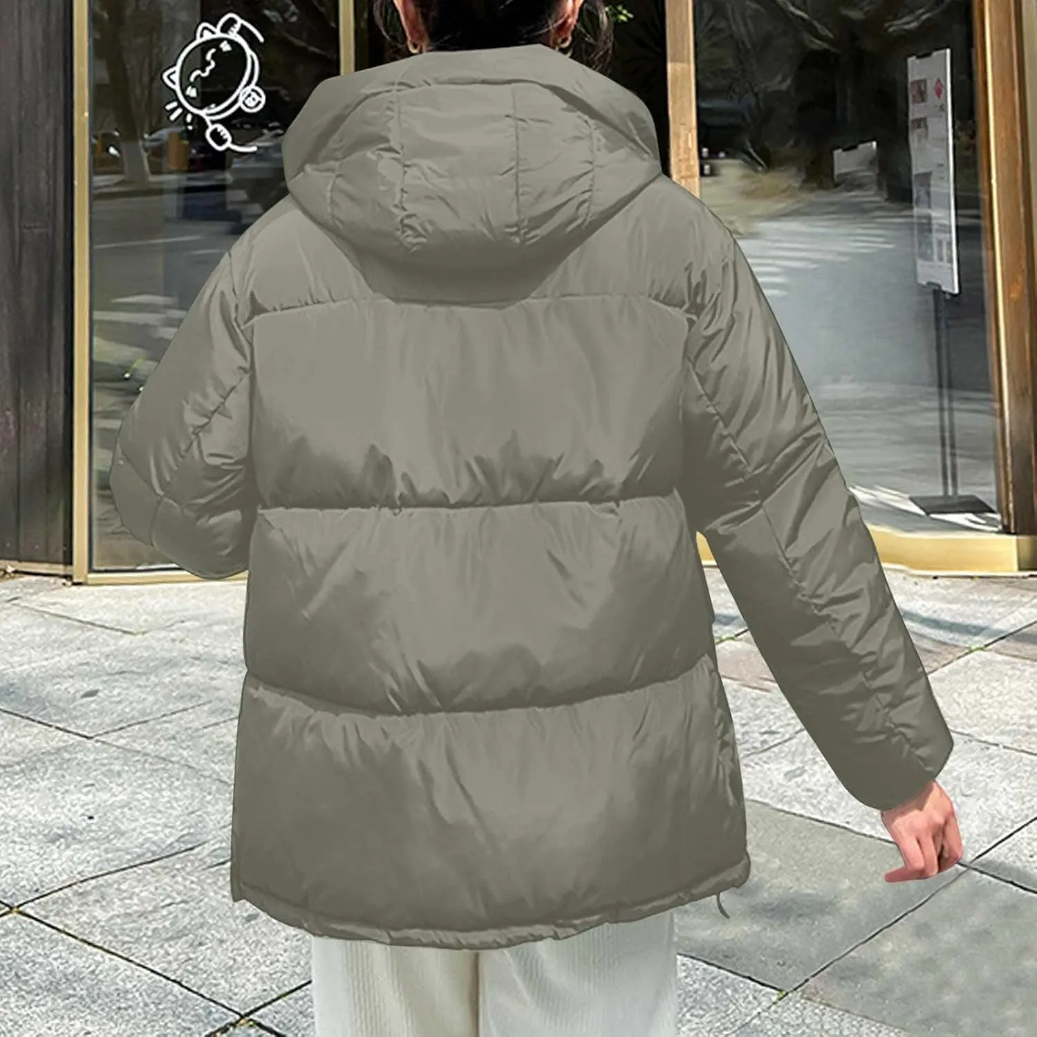 Long Sleeve Zipper Jacket for Women Quilted Down Coat with Pockets Puffer Lightweight Winter Overcoat 2024