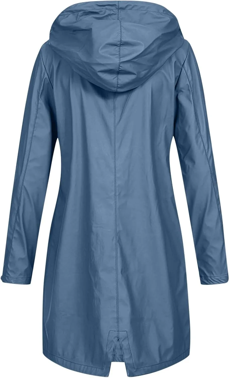 Long Trench Coat for Women Lightweight Casual Hooded Long Sleeve Overcoat Plus Size Windproof Outdoor Hiking Outwear