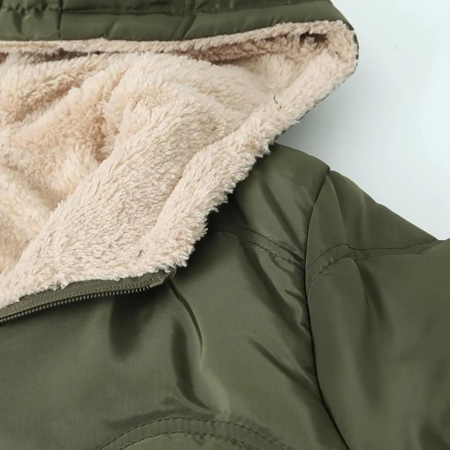 Long Winter Sherpa Lined Coats For Women Warm Thicken Down Puffer Jackets Parka Chunky Hooded Quilted Padded Jacket