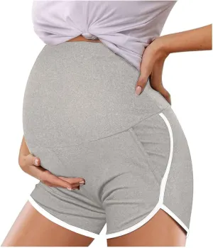 Maternity Shorts Over The Belly with Pockets Pregnancy Shorts Before During After Pregnancy 2XL Sweat Pants