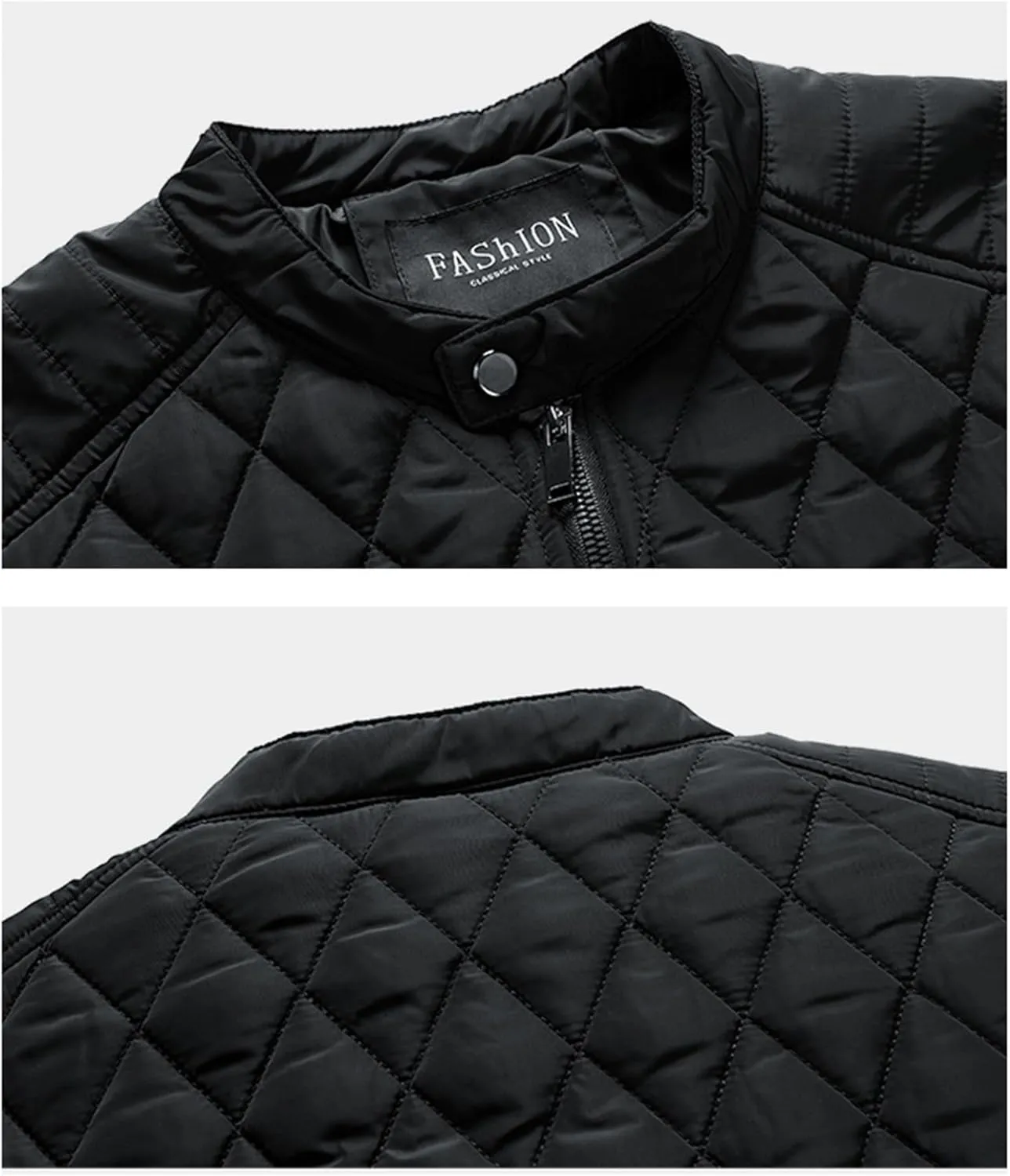 Mens Bomber Jackets Diamond Quilted Fall Winter Casual Collar Coat Fashion Lightweight Coat