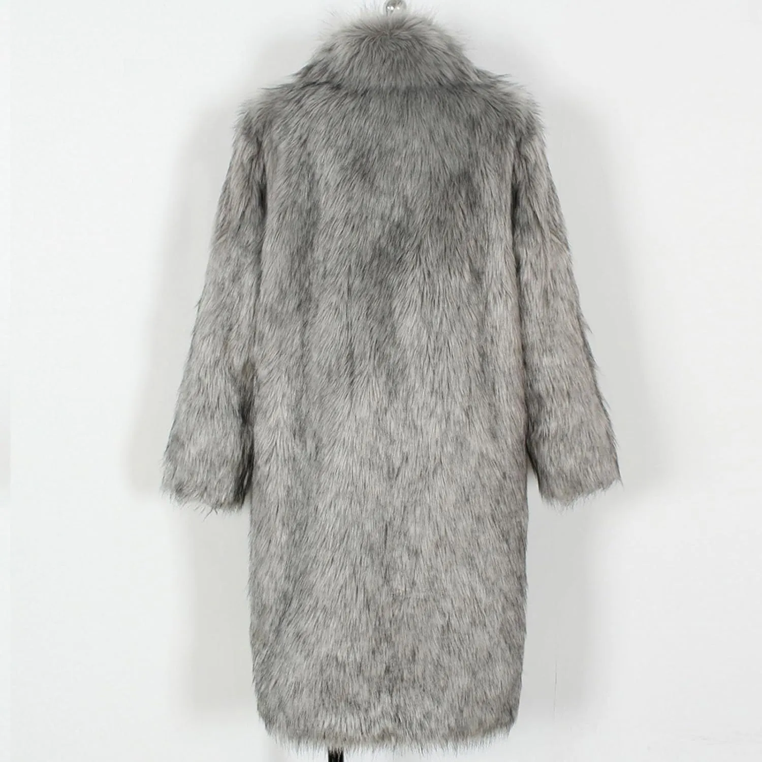 Men's Faux Fur Coat Winter Fashion Furry Fleece Trench Coat Men Winter Warm Faux Fur Overcoat Thicken Soft Jacket